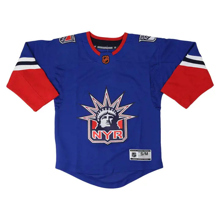 Maillot bleu édition spéciale des Rangers de New York pour jeunes de la LNH 22