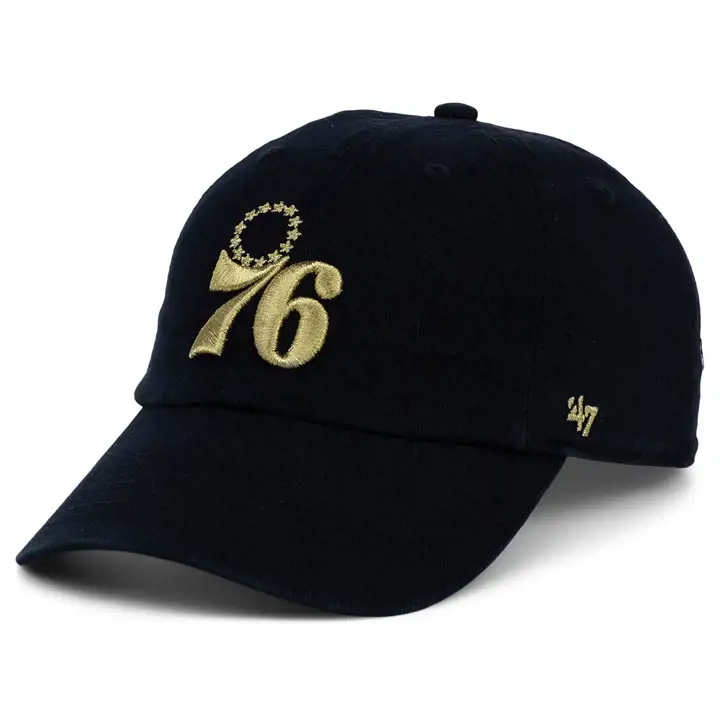 PHILADELPHIA 76ERS NBA Casquette '47 Met Gold Clean Up Noire
