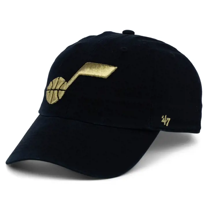 UTAH JAZZ NBA Casquette réglable '47 Met Gold Clean Up Noire