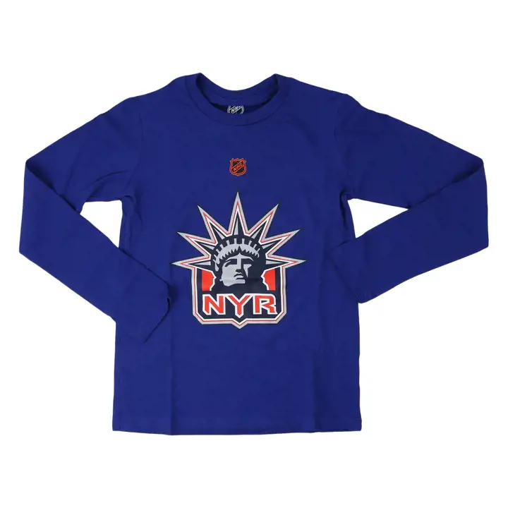 T-shirt manches longues spécial jeunesse L.É. NHL New York Rangers 22 bleu