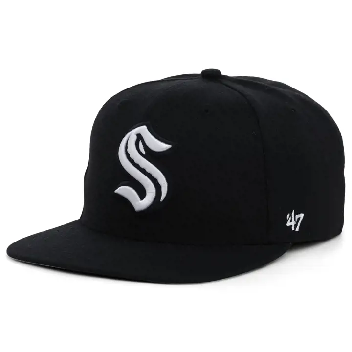 Casquette snapback Seattle Kraken NHL noire et blanche sans visière SC Champs