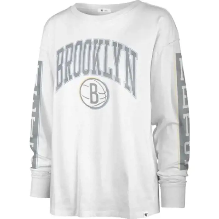 T-SHIRT À MANCHES LONGUES STATEMENT NBA FEMME BROOKLYN NETS 22 BLANC