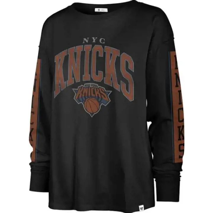 TEE MANCHES LONGUES FEMME NBA NEW YORK KNICKS STATEMENT SOA 22 NOIR