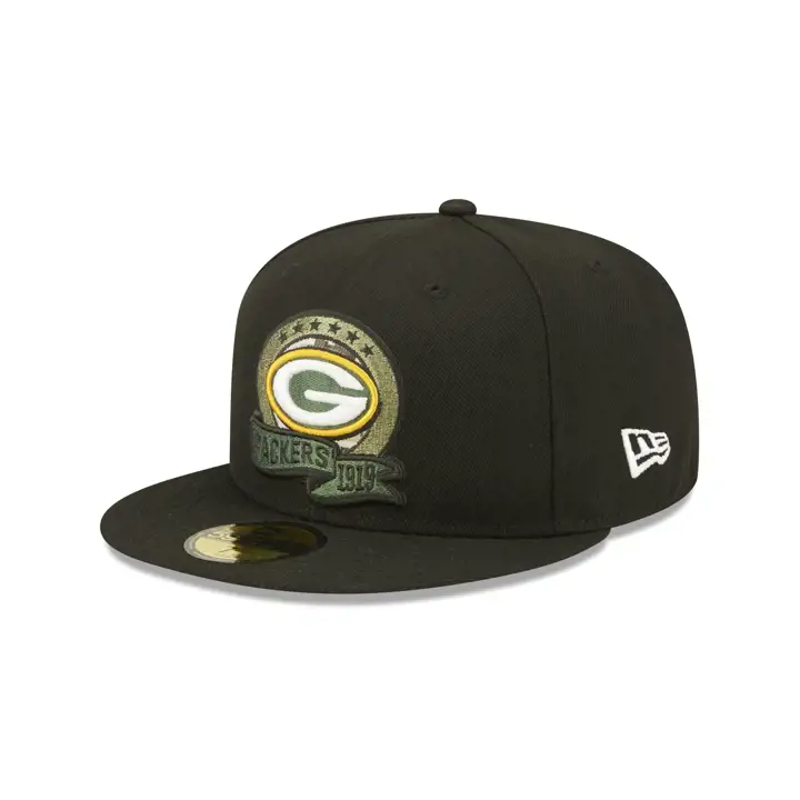 Casquette 59FIFTY Salute to Service 22 NFL des Green Bay Packers noir