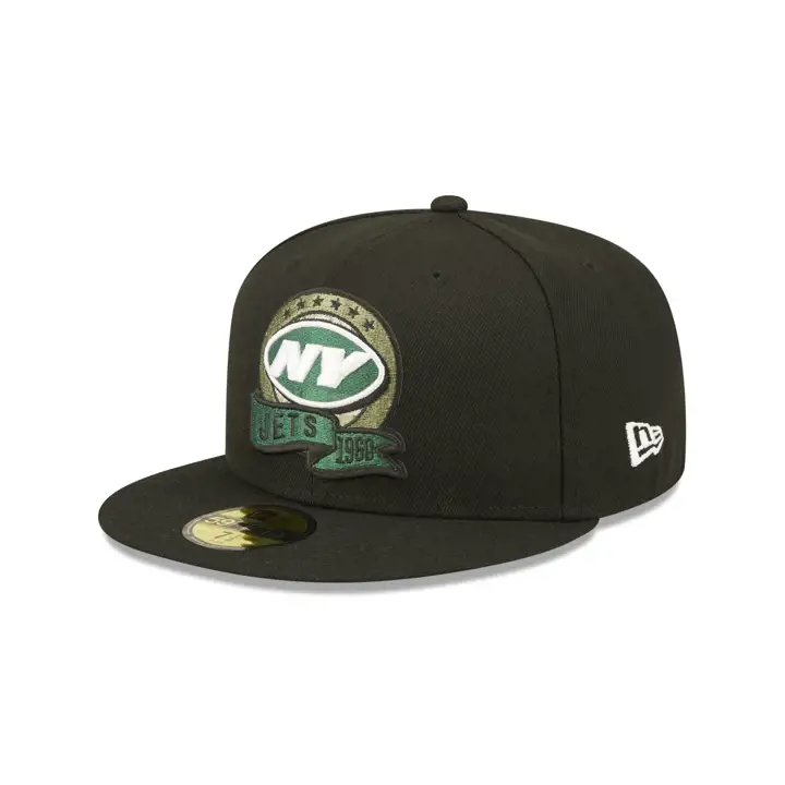 Casquette 59FIFTY NFL Salute to Service des Jets de New York 22, noir