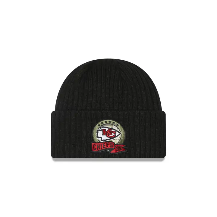 Kansas City Chiefs 22 NFL Salute to Service Bonnet Tricoté noir