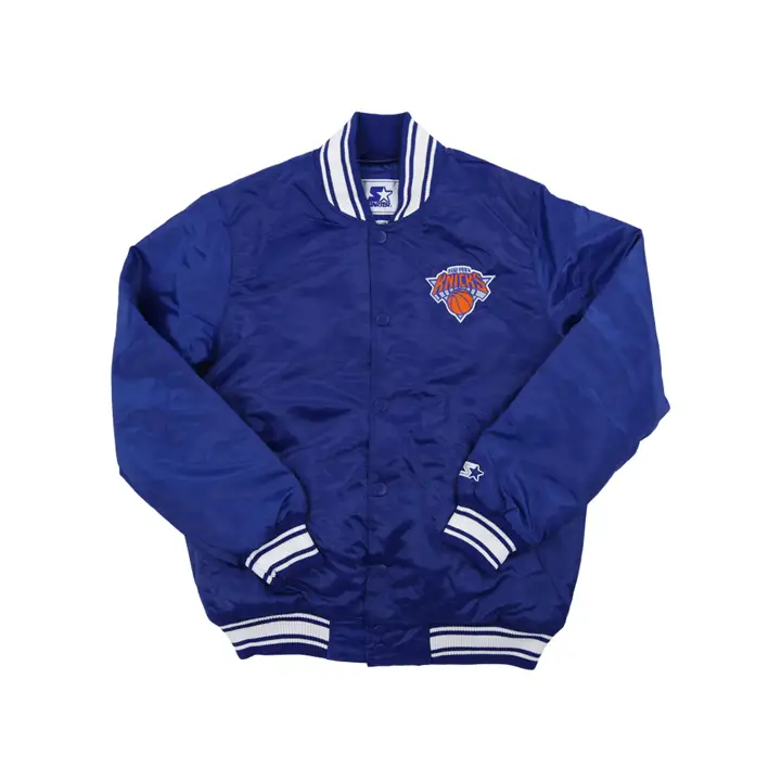 Veste universitaire satinée NBA Starter New York Knicks BLEUE