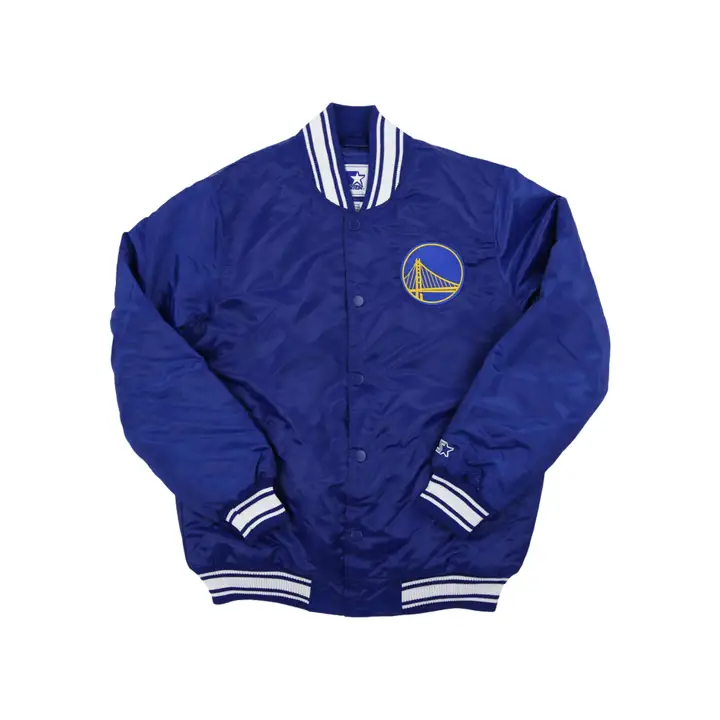 Veste universitaire en satin bleue Golden State Warriors NBA Starter