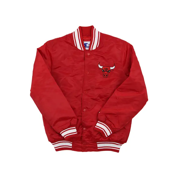Blouson universitaire satiné Chicago Bulls NBA Starter ROUGE