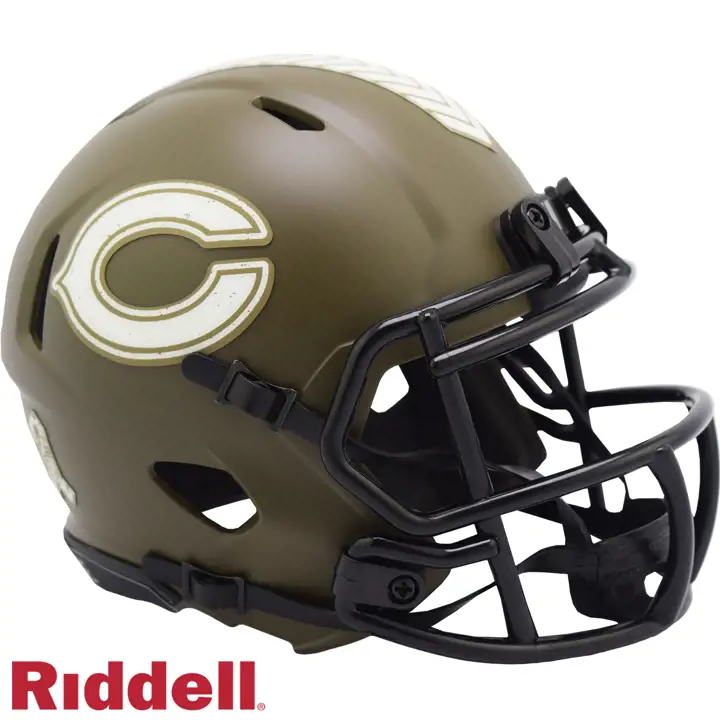 Mini-casque Chicago Bears « Salute to Service » VERT/BLANC/NOIR