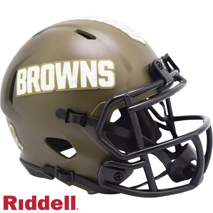 Mini-casque Cleveland Browns « Salute to Service » VERT/BLANC/NOIR