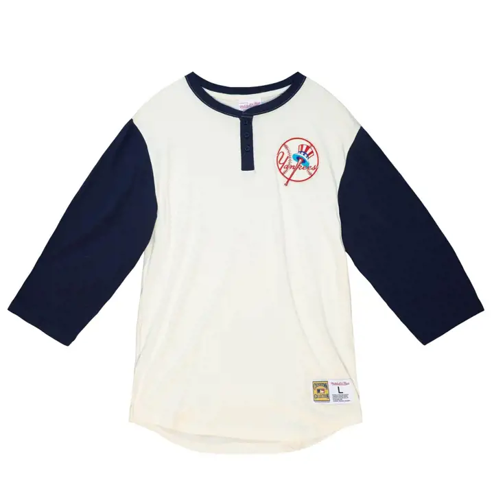 New York Yankees MLB M&N Icon Henley ivoire