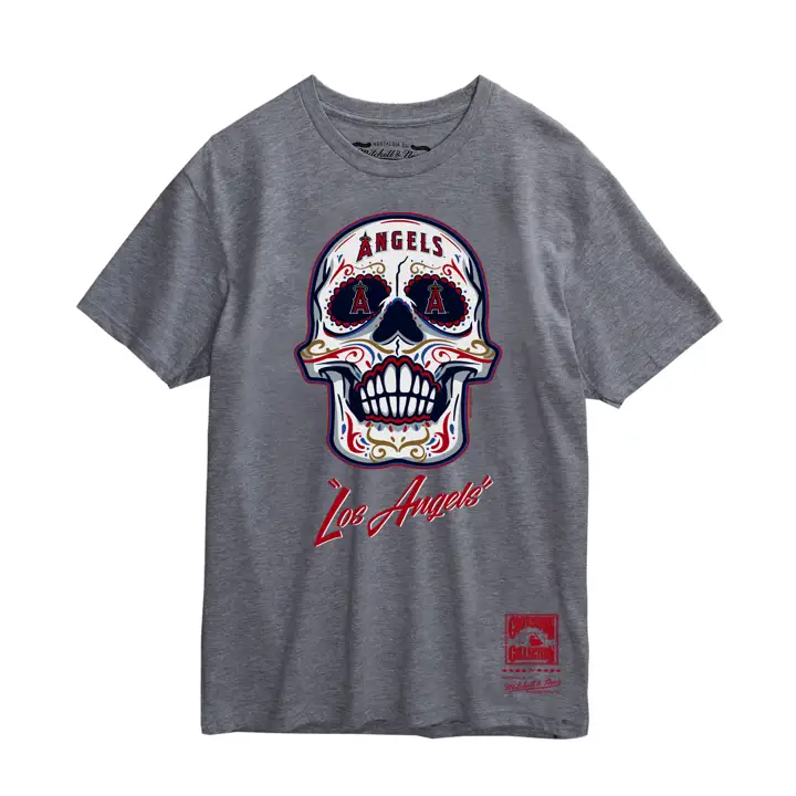 T-shirt LOS ANGELES ANGELS MLB M&N Sugar Skull charcoal