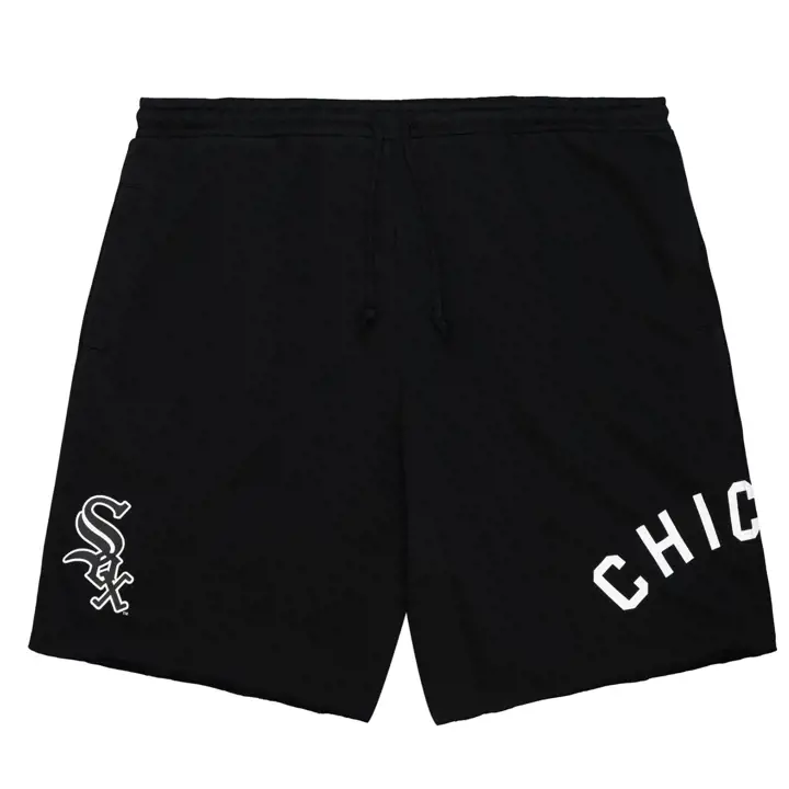 Short de sport en tissu éponge noir MLB Chicago White Sox