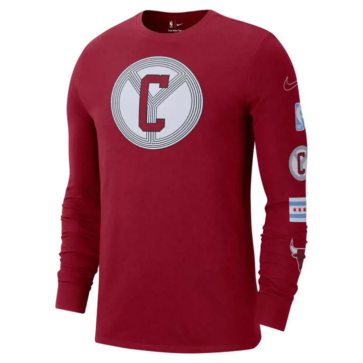 CHICAGO BULLS NBA City Edition EXP T-shirt à manches longues Rouge
