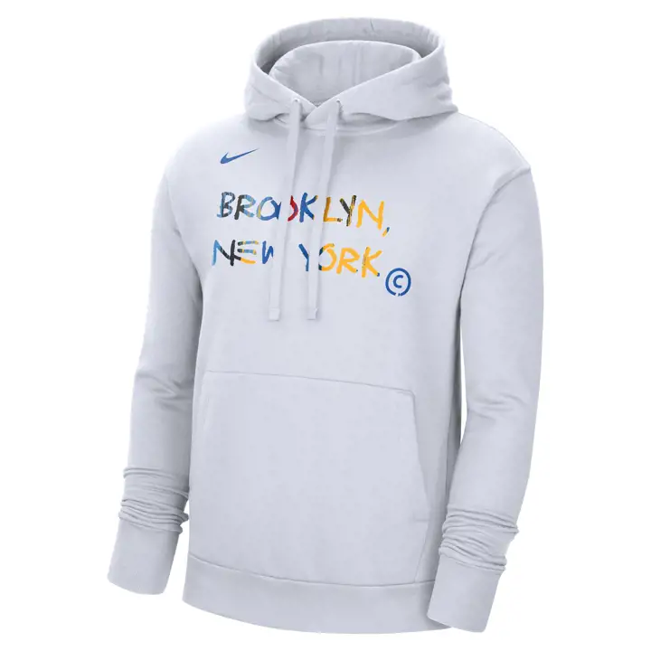 BROOKLYN NETS NBA City Edition Logo Essential Hood 22 Wht