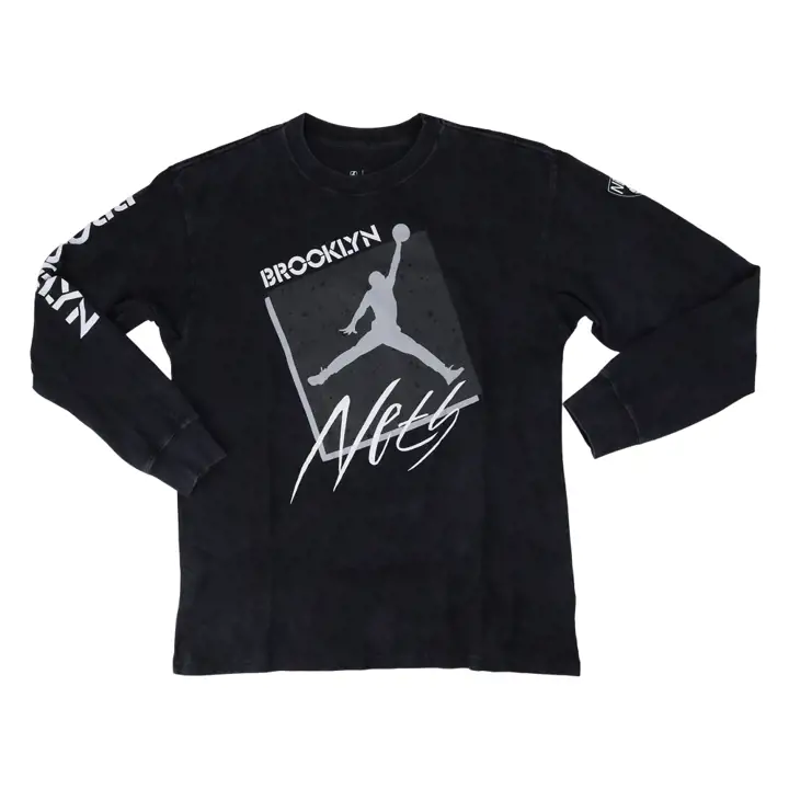 T-shirt à manches longues Brooklyn Nets NBA Statement CTS Max 90 noir