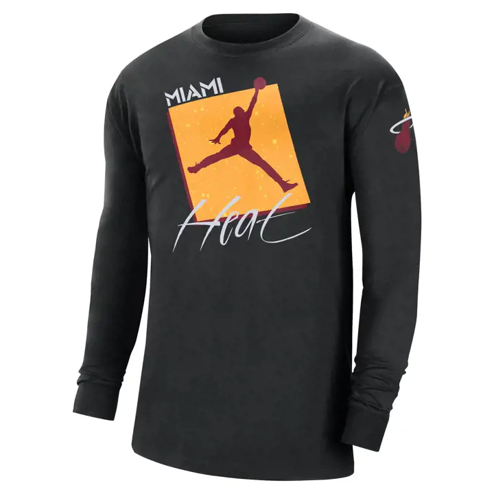 T-shirt à manches longues MIAMI HEAT NBA Statement CTS Max 90 noir