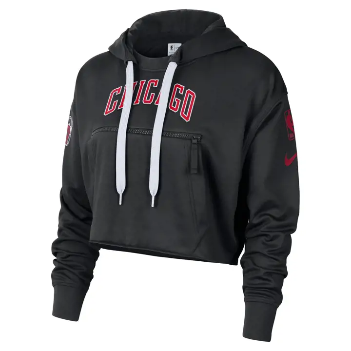 CHICAGO BULLS NBA Sweat à capuche Nike en molleton pour femme CE 22 Noir