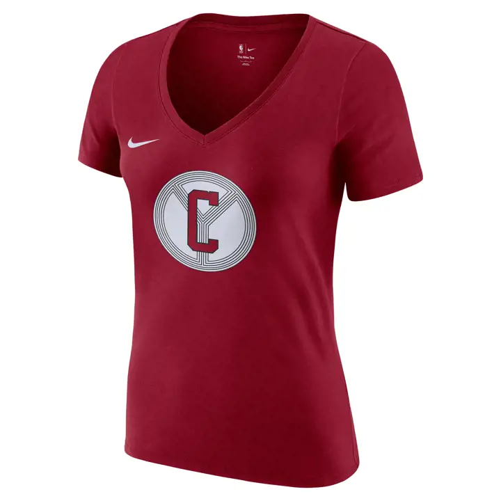 T-shirt col en V NBA Chicago Bulls femme ES CE Logo 22 Rouge