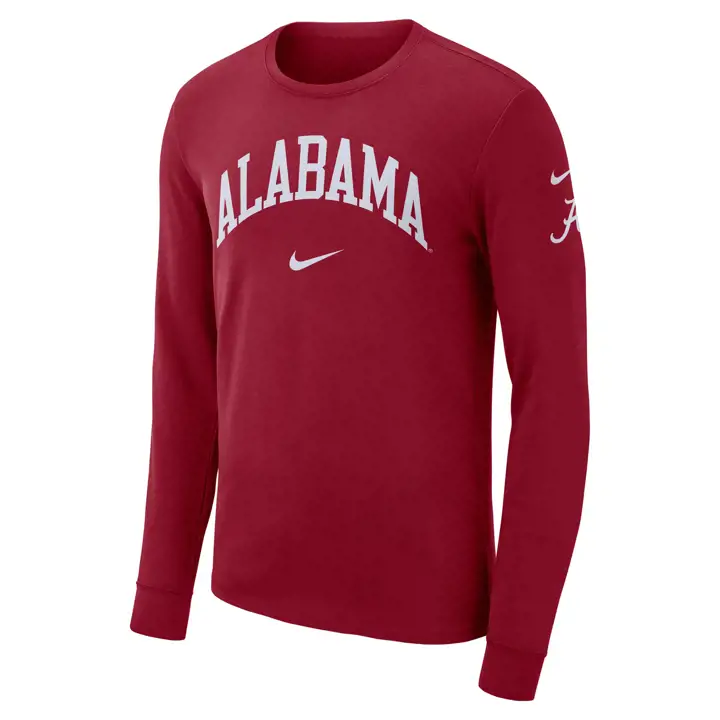 T-shirt manches longues saisonnier NCAA Cotton Alabama Crimson Tide 22 CRIM