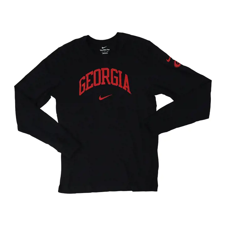 T-shirt à manches longues de saison NCAA Cotton Georgia Bulldogs 22 BLK