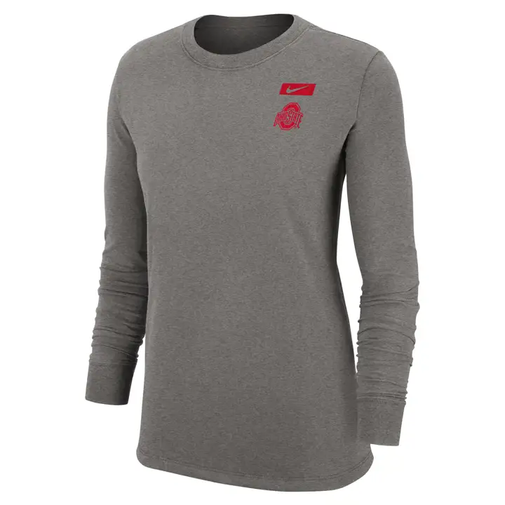 T-shirt à manches longues Ohio State Buckeyes NCAA pour femme 22 GRY