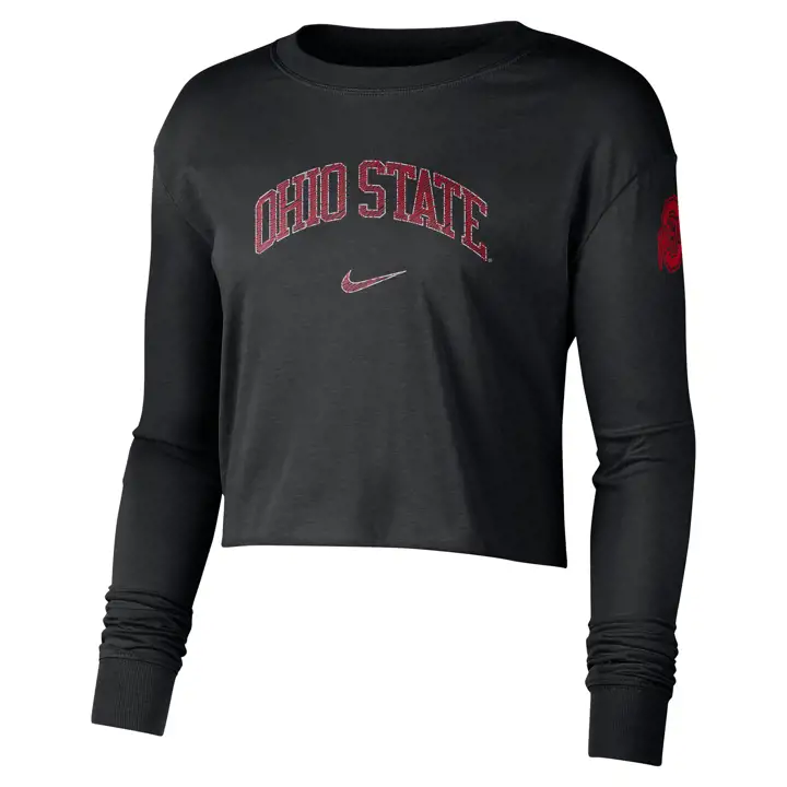 T-shirt court à manches longues OHIO STATE BUCKEYES NCAA Femme 22 BLK