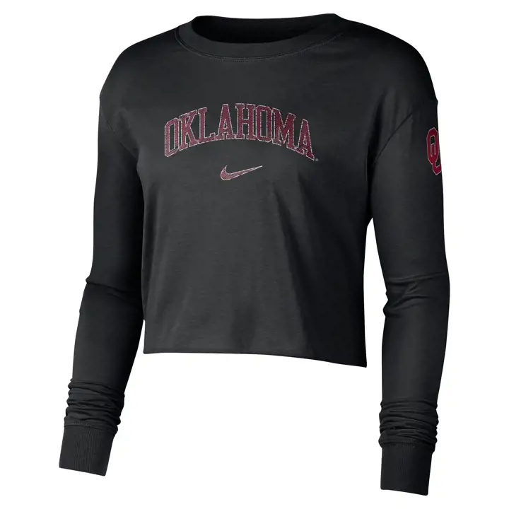 T-shirt court à manches longues Oklahoma Sooners NCAA Femme 22 BLK