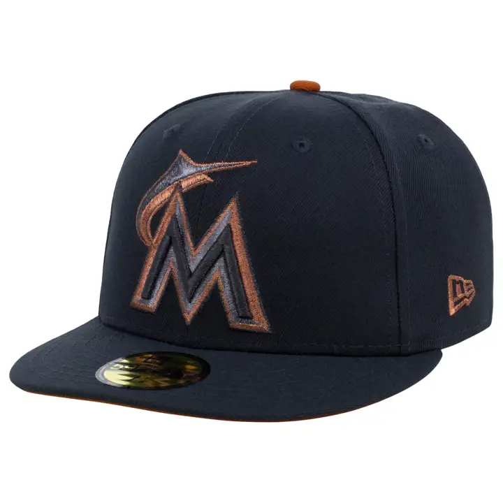 Casquette ajustée 59FIFTY MLB Metallic Graph Pop des Miami Marlins de New Era
