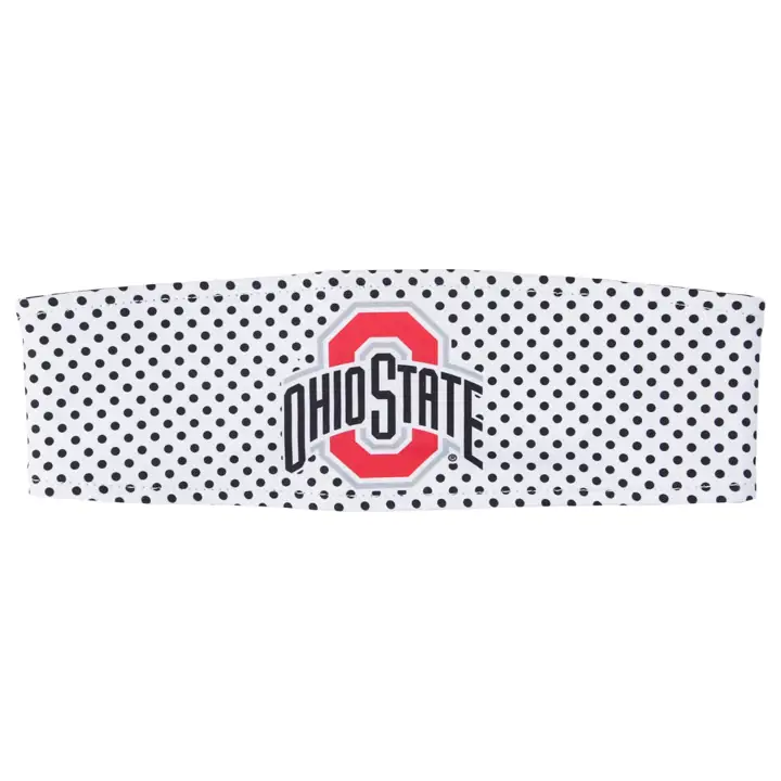 Serre-tête à pois noir/blanc/rouge des Buckeyes d'Ohio State