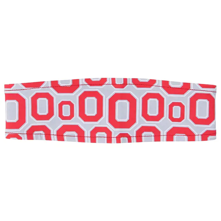 Bandeau OSU Buckeyes Block Os gris/rouge