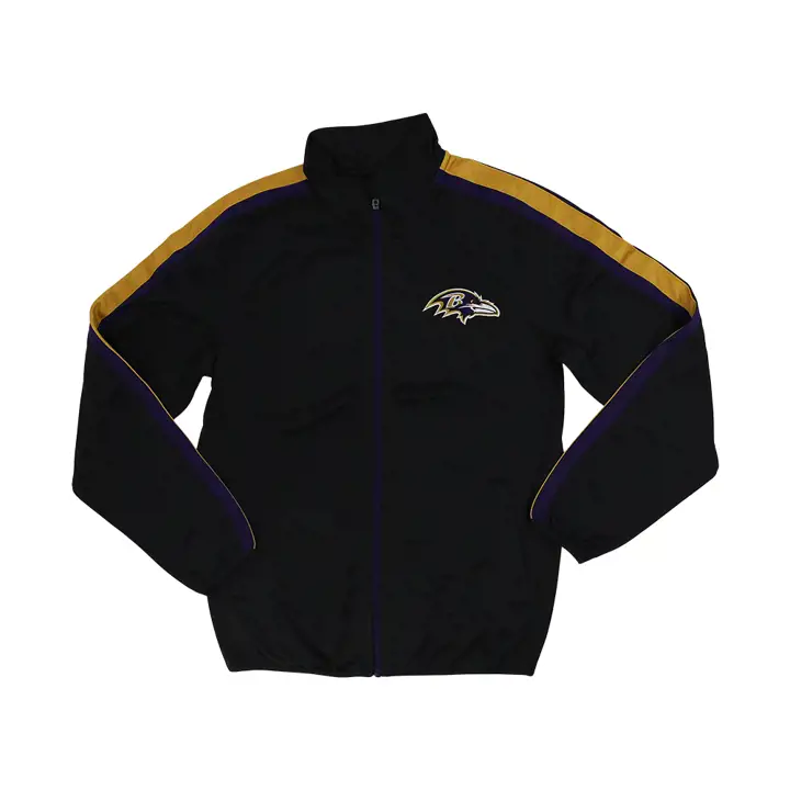 Veste de survêtement classique à rayures NFL des Ravens de Baltimore noir/violet/or