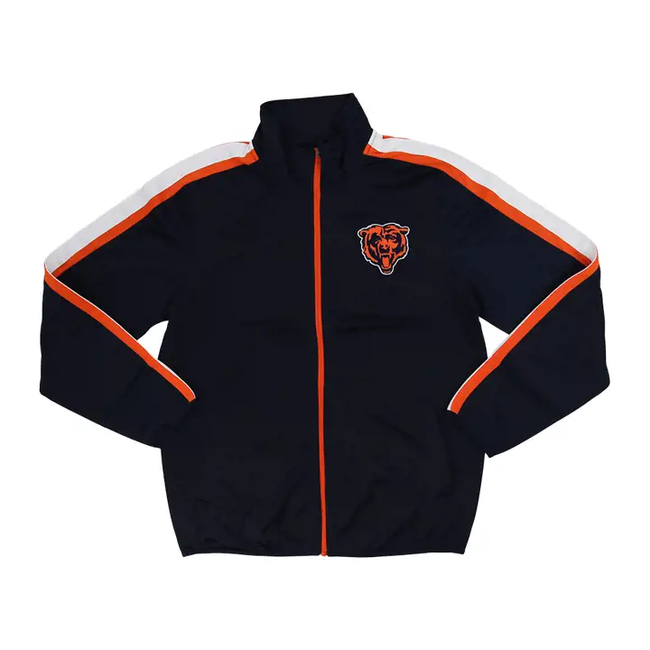 Veste de survêtement classique rayée Chicago Bears NFL marine/orange/blanc