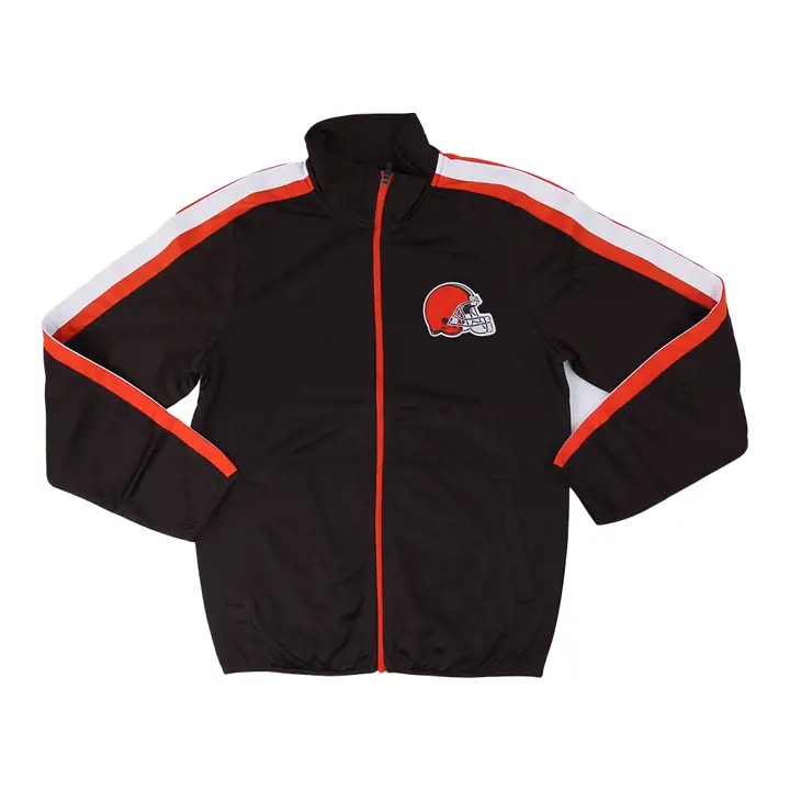 Veste de survêtement classique à rayures NFL Cleveland Browns marron/orange/blanc