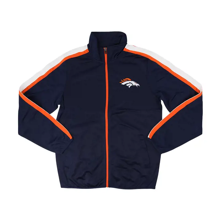 Veste de survêtement classique à rayures NFL Denver Broncos marine/orange/blanc