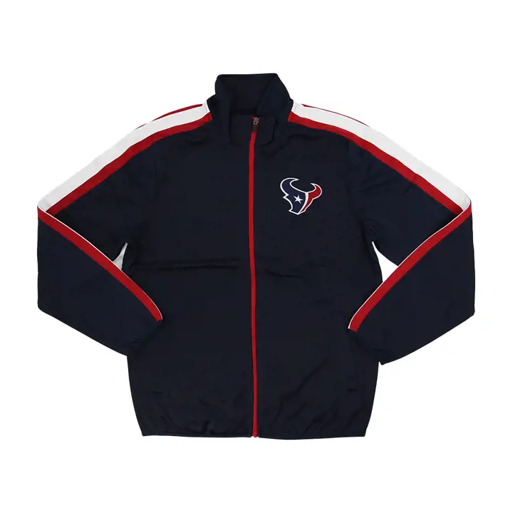 Veste de survêtement classique rayée NFL Houston Texans marine/rouge/blanc