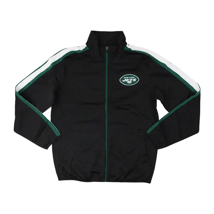 Veste de survêtement classique rayée New York Jets NFL noire/verte/blanche
