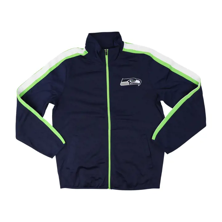 Veste de survêtement classique rayée Seattle Seahawks NFL marine/citron vert/w