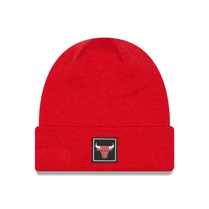 Bonnet en tricot Chicago Bulls NBA avec revers, rouge/rouge