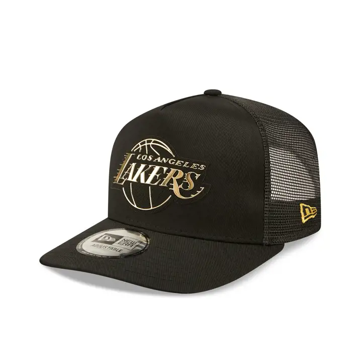 Casquette trucker A-Frame Los Angeles Lakers NBA Foil Logo noir/noir