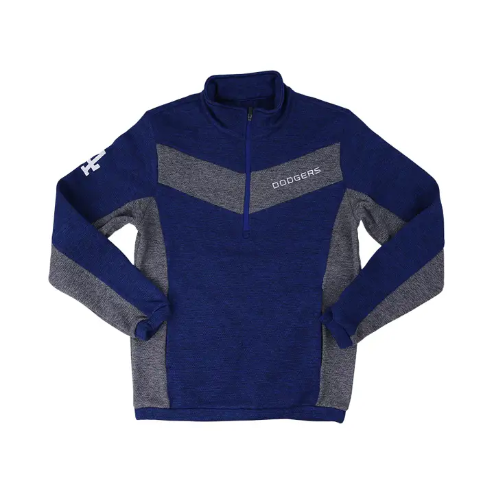Los Angeles Dodgers MLB Infielder Half Zip rbl/gry
