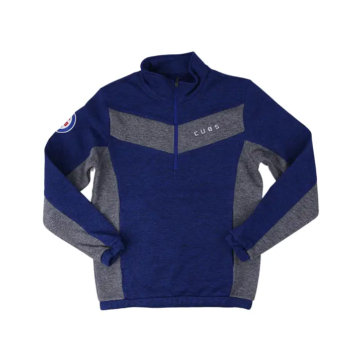 Chandail demi-zip rbl/gris de l'avant-champ des Cubs de Chicago de la MLB