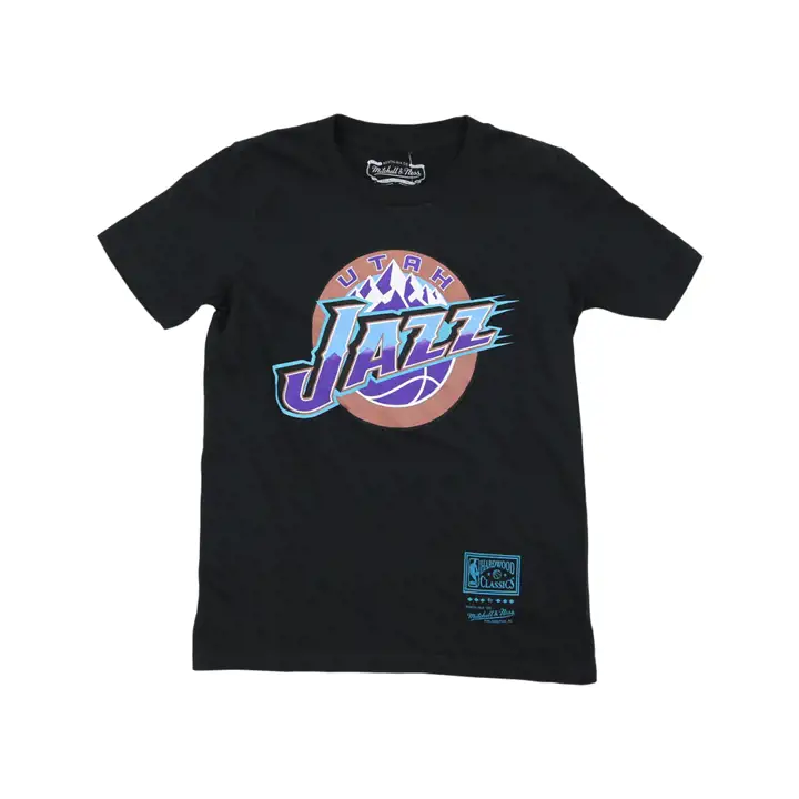 T-shirt Enfant Logo Rétro NBA Utah Jazz noir