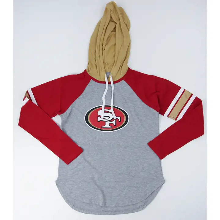 T-shirt à capuche pour femme NFL San Francisco 49ers Fair Ball Manches longues 22 H