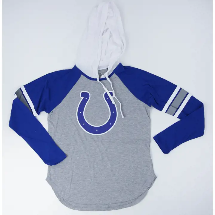Indianapolis Colts NFL T-shirt à capuche à manches longues Fair Ball pour femme 22 H-