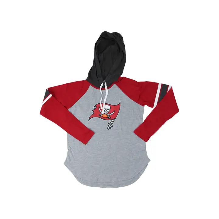 T-shirt à capuchon et manches longues Tampa Bay Buccaneers NFL pour femme Fair Ball 22