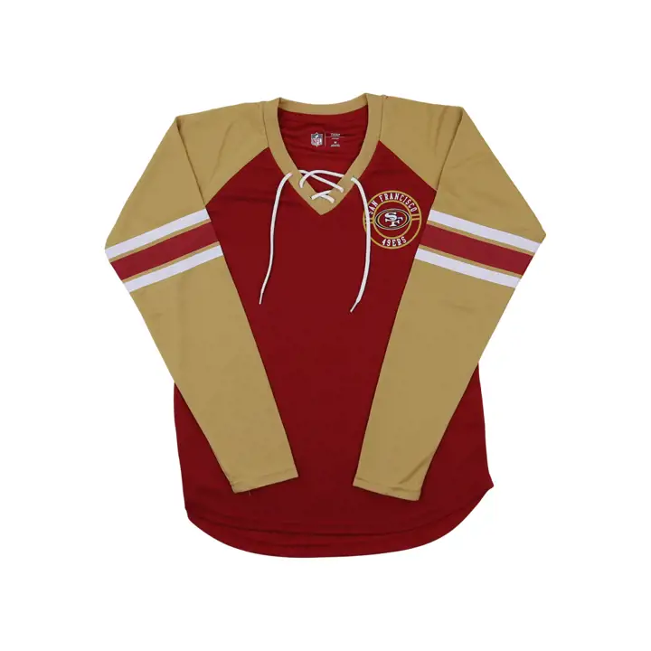 San Francisco 49ers NFL T-shirt Femme à Lacets Manches Longues 22 RE