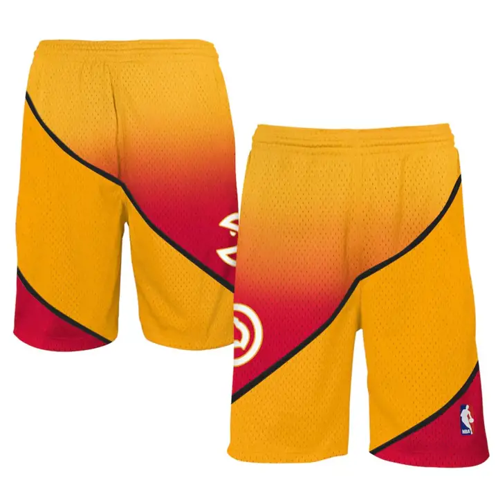 Short Gradient Swingman NBA Atlanta Hawks pour jeune, jaune/rouge