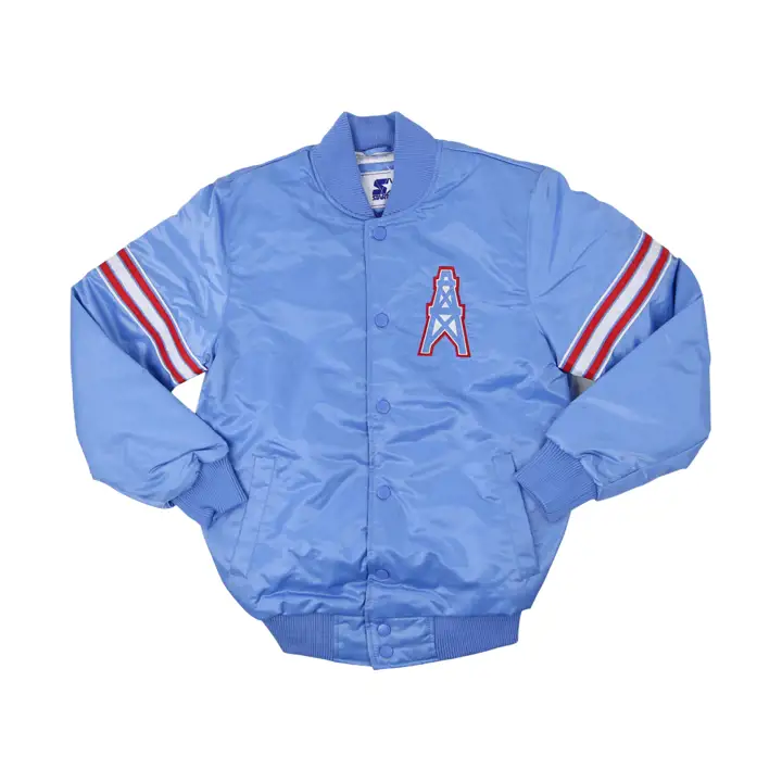 Veste Starter NFL Houston Oilers Pick n Roll Satin Bleu Marine